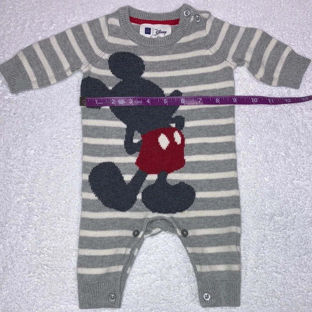 Baby gap Disney Mickey Mouse knit sweater romper newborn up to 7lbs